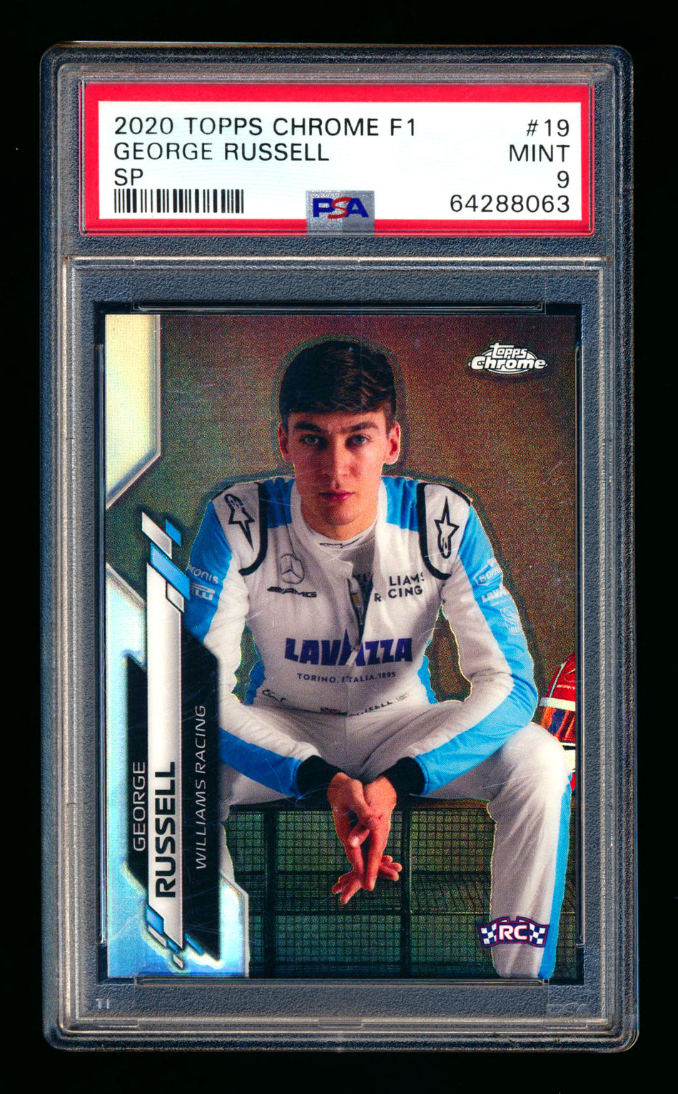 2020 Topps Chrome F1 #19 George Russell RC Refractor Image Variation SP PSA 9 ** (SOLD - $225.00 - 9/19/2025) **