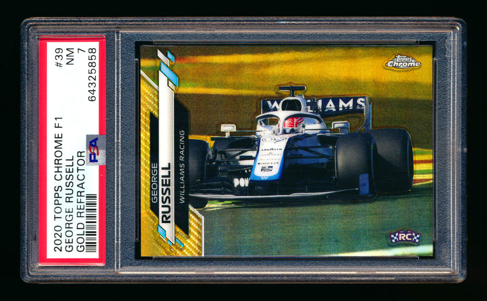 2020 Topps Chrome F1 #39 George Russell RC Gold Refractor #06/50 PSA 7