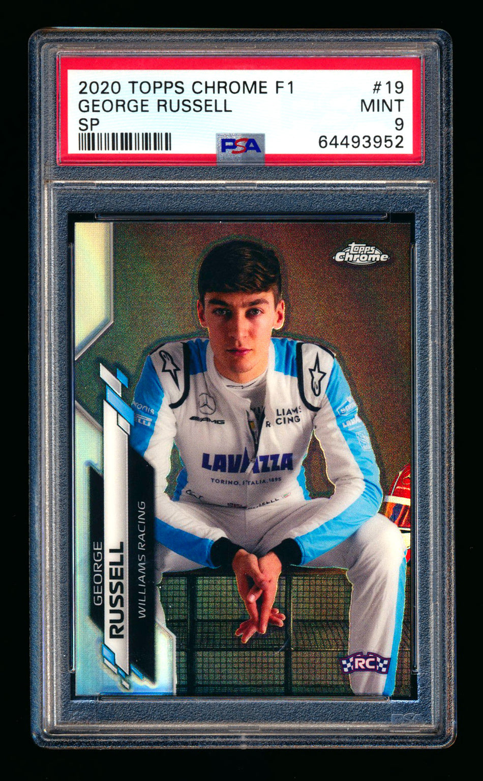 2020 Topps Chrome F1 #19 George Russell RC Refractor Image Variation SP PSA 9