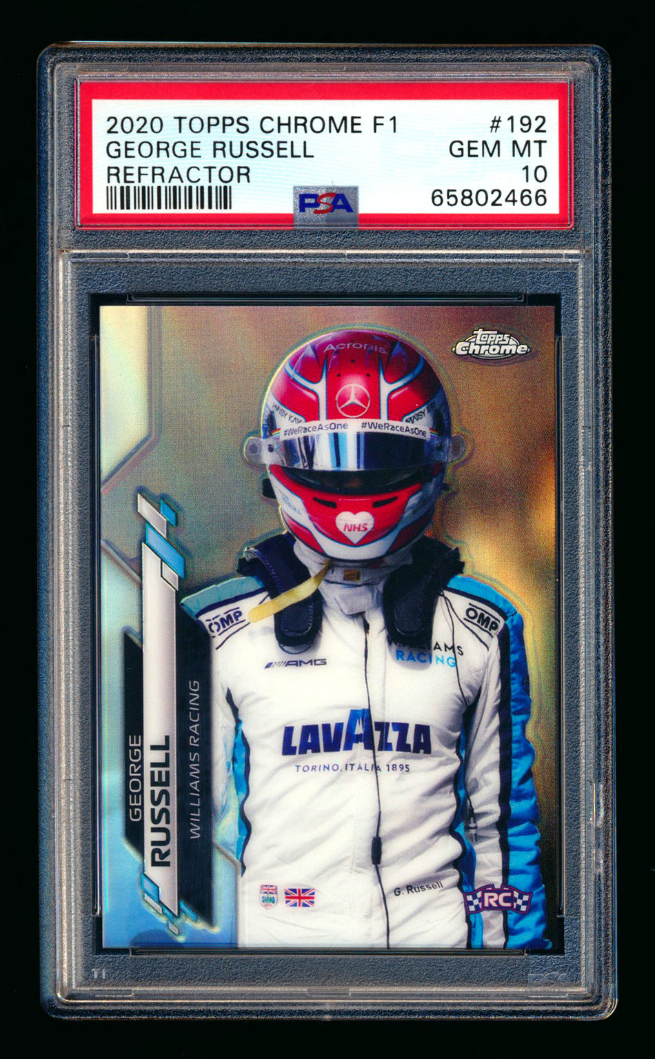 2020 Topps Chrome F1 #192 George Russell RC Refractor PSA 10 ** (SOLD eBay - $100.00 - 9/27/2025) **
