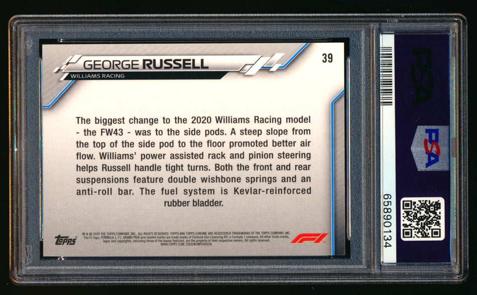 2020 Topps Chrome F1 #39 George Russell RC 70th Anniversary Gold Refractor PSA 10