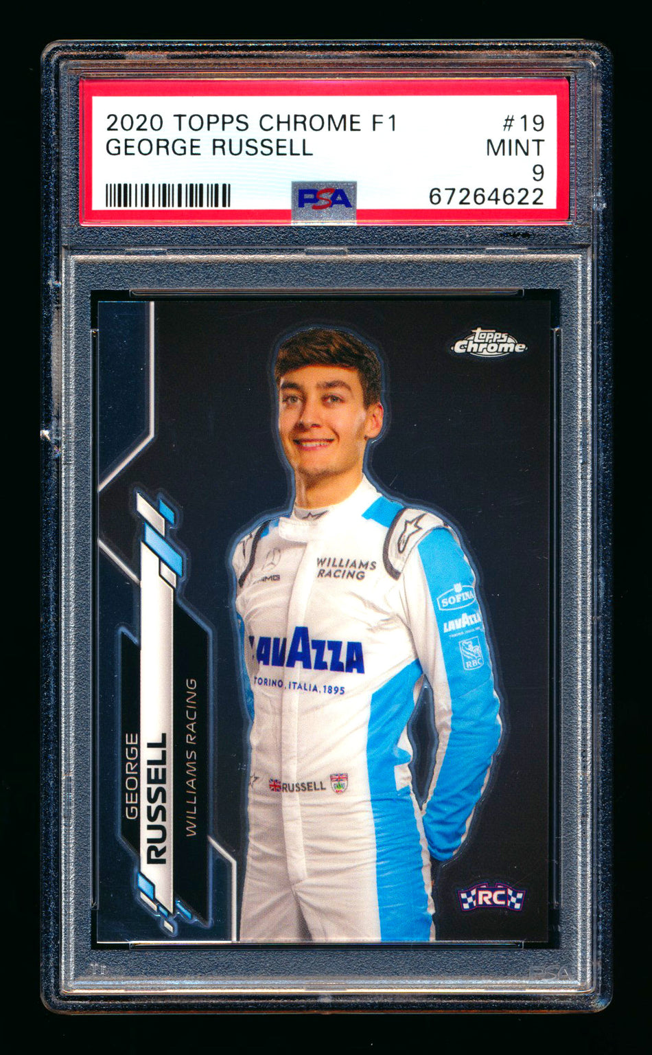 2020 Topps Chrome F1 #19 George Russell RC Portrait PSA 9