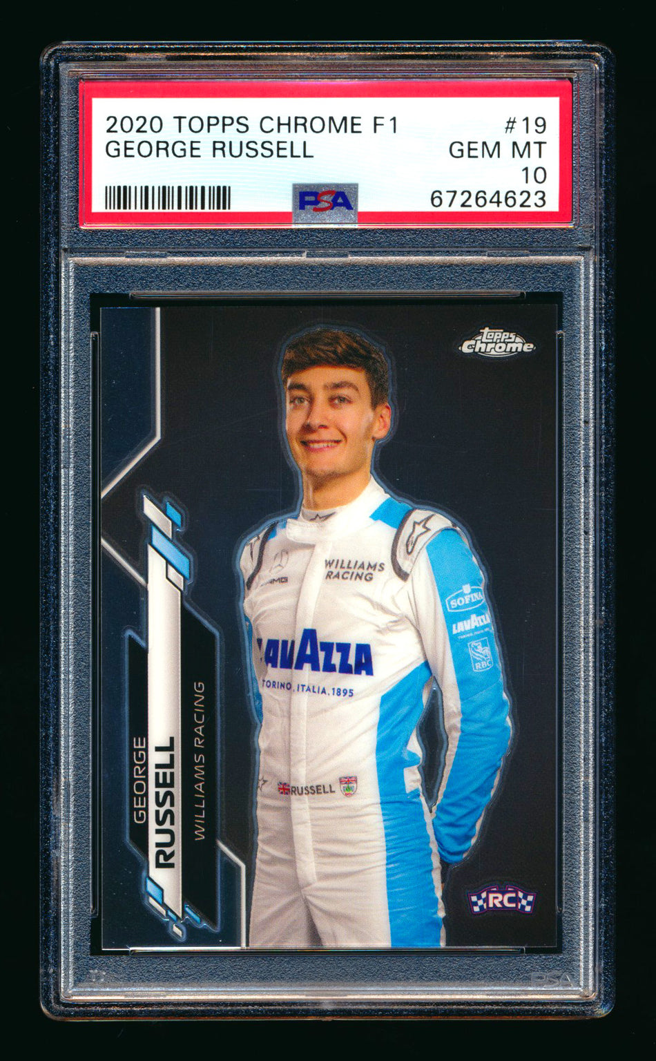 2020 Topps Chrome F1 #19 George Russell RC Portrait PSA 10