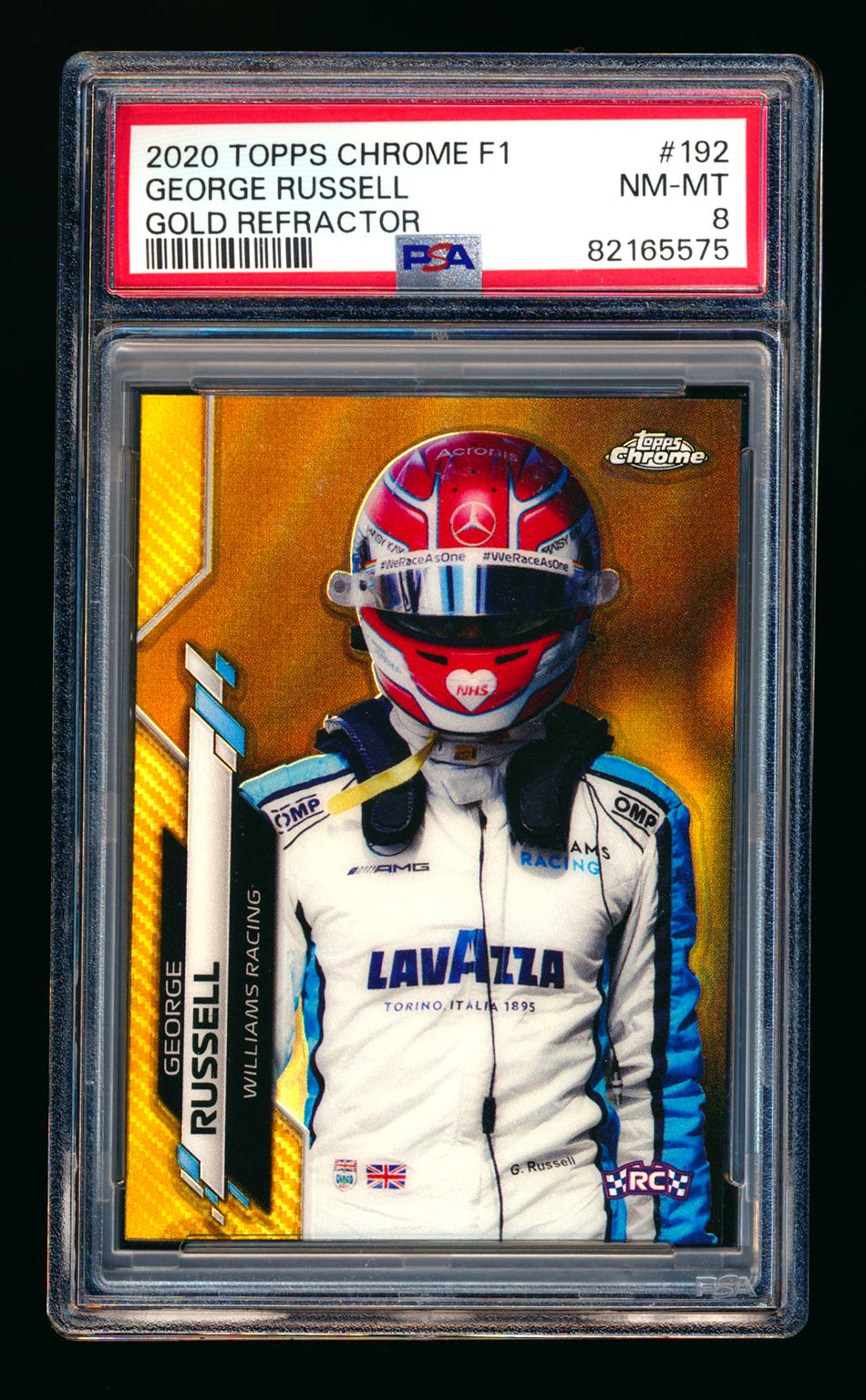 2020 Topps Chrome F1 #192 George Russell RC Gold Refractor #38/50 PSA 8 ** (SOLD - $125.00 - 8/22/2025) **