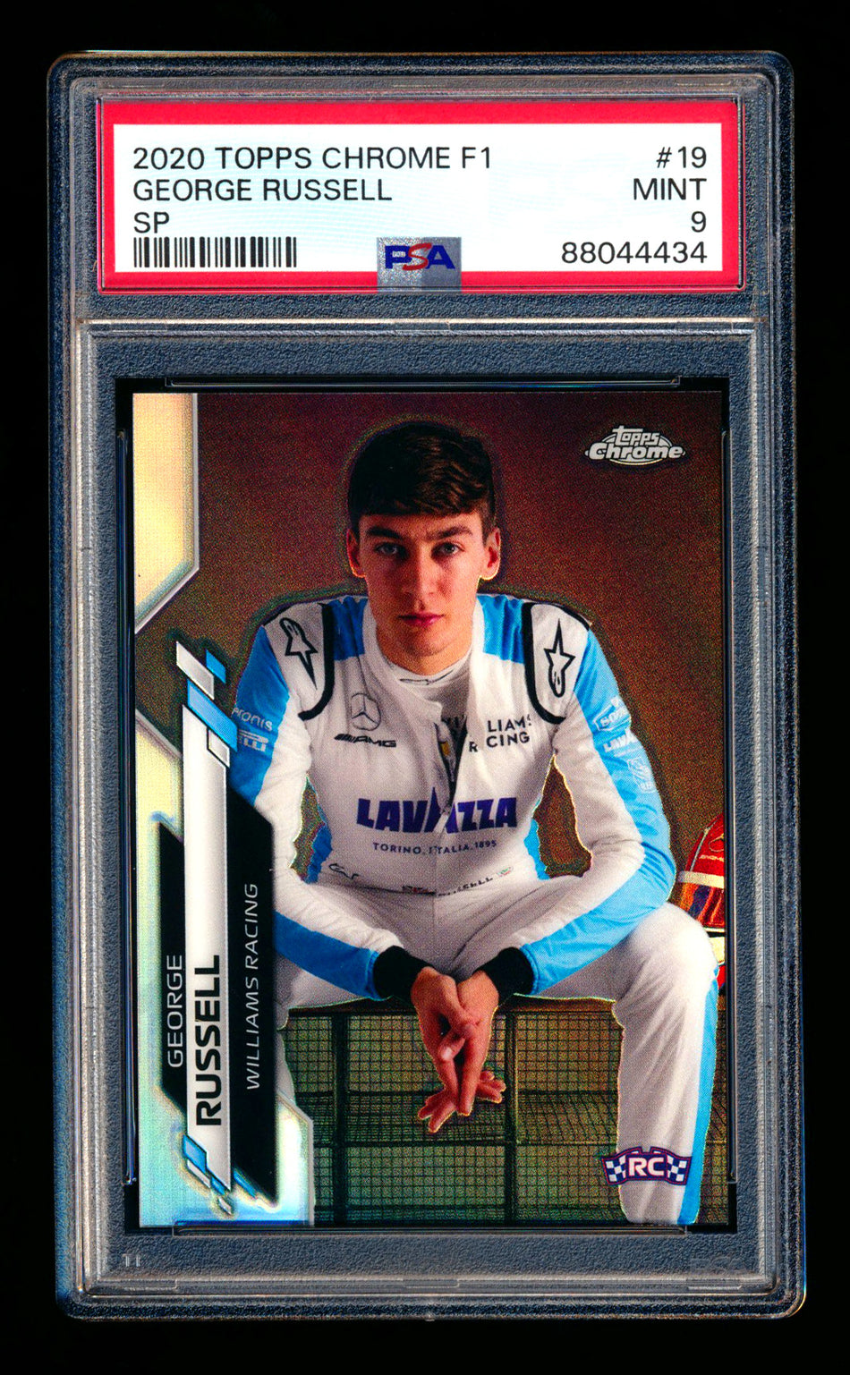 2020 Topps Chrome F1 #19 George Russell RC Refractor Image Variation SP PSA 9
