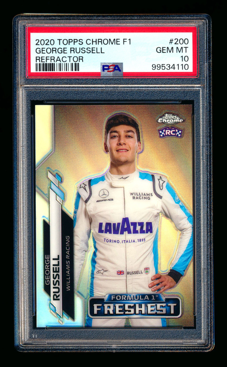 2020 Topps Chrome F1 #200 George Russell RC Refractor PSA 10