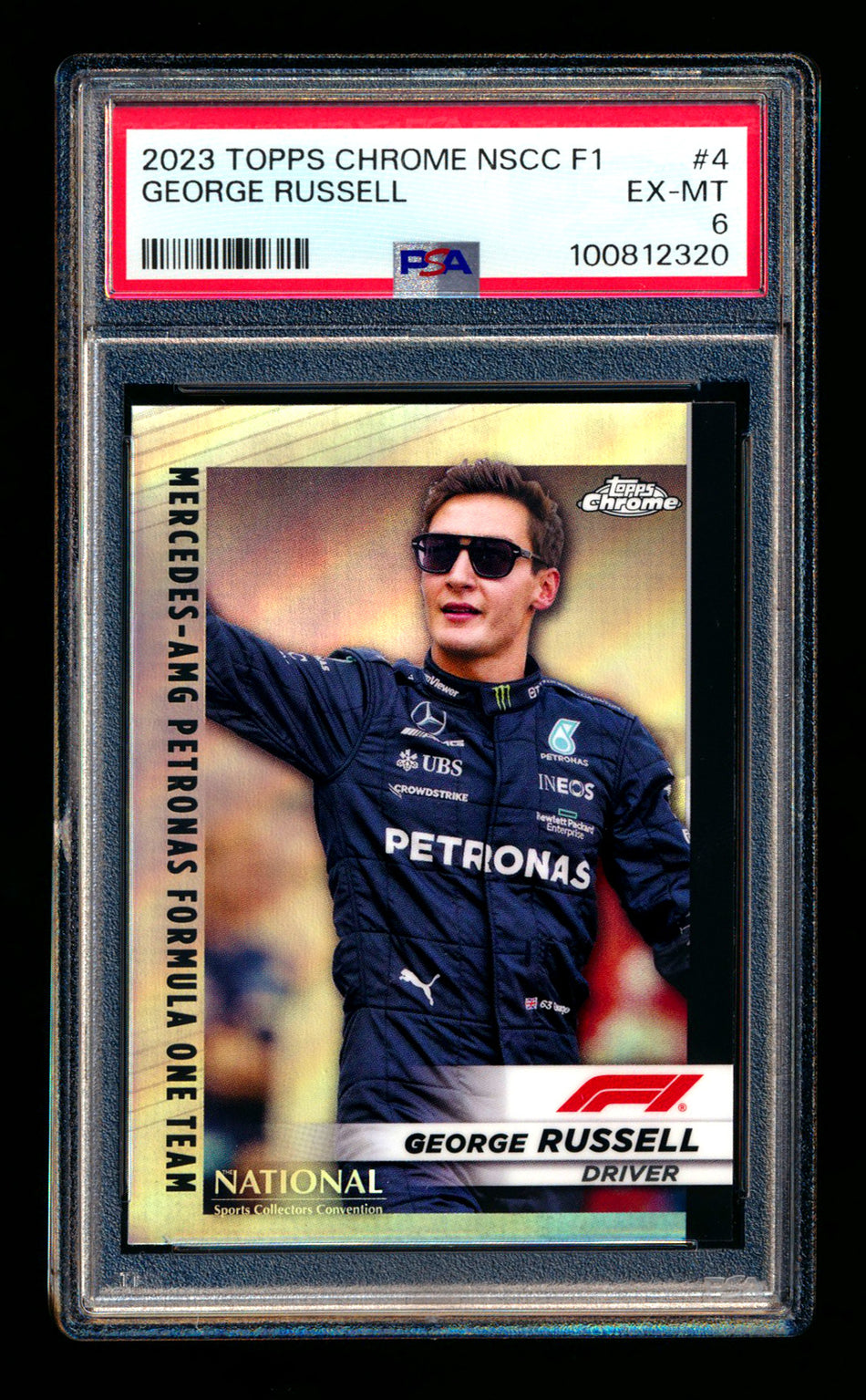 2023 Topps Chrome NSCC F1 #F1-4 George Russell Refractor PSA 6 ** (SOLD - $35.00 - 5/23/2025) **
