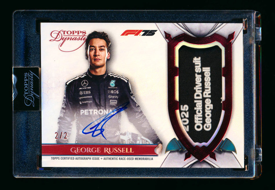 2025 Topps Dynasty F1 #DAF-GRU George Russell Nameplate Patch Autograph #2/2 ** (SOLD - $5,500.00 - 12/19/2025) **