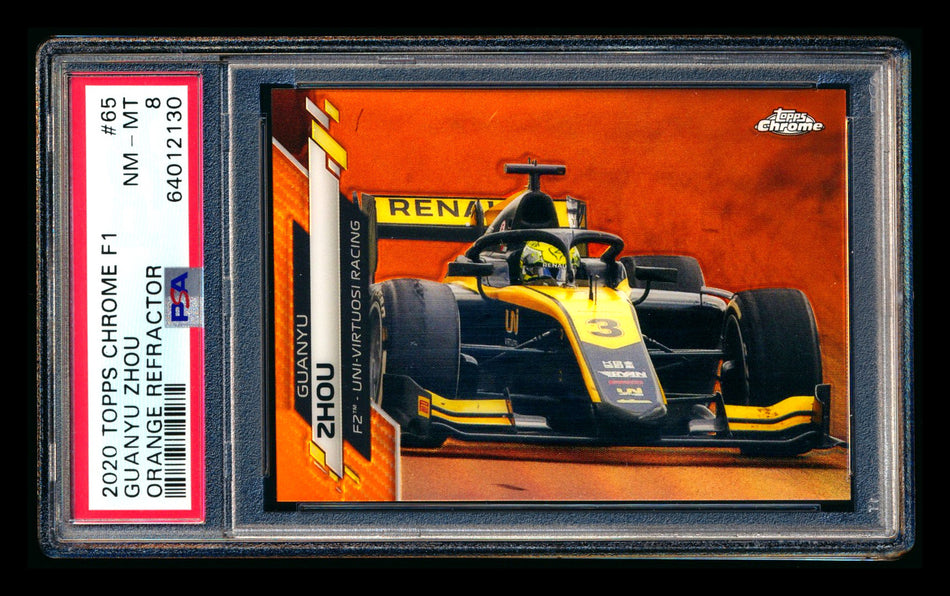 2020 Topps Chrome F1 #65 Guanyu Zhou RC Orange Refractor #23/25 PSA 8 ** (SOLD eBay - $129.00 - 6/30/2026) **