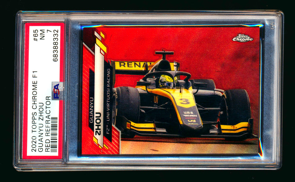 2020 Topps Chrome F1 #65 Guanyu Zhou RC Red Refractor #1/5 PSA 7 (First #!)