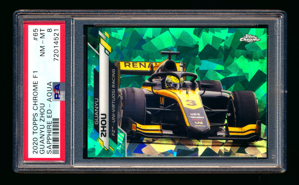 2020 Topps Chrome Sapphire F1 #65 Guanyu Zhou RC Aqua Refractor #02/99 PSA 8 ** (SOLD - $29.00 - 1/21/2025) **