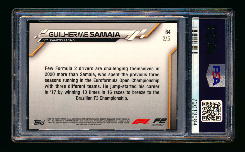 2020 Topps Chrome F1 #84 Guilherme Samaia RC Red Refractor #2/5 PSA 9 (Ultimate Wishlist - Wish Granted!) ** (SOLD - $325.00 - 12/27/2024) **