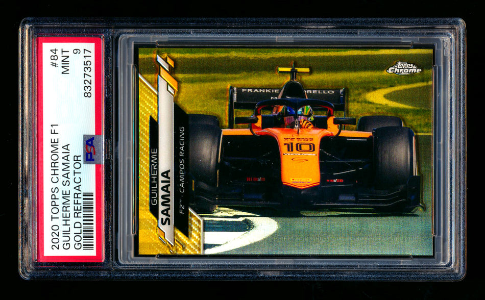 2020 Topps Chrome F1 #84 Guilherme Samaia RC Gold Refractor #45/50 PSA 9