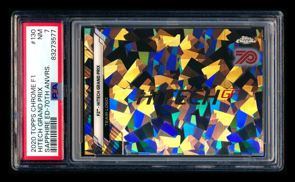 2020 Topps Chrome Sapphire F1 #130 HiTech Grand Prix Team Logo RC 70th Anniversary Silver Refractor #14/70 PSA 7 ** (SOLD eBay - $35.00 - 7/11/2026) **