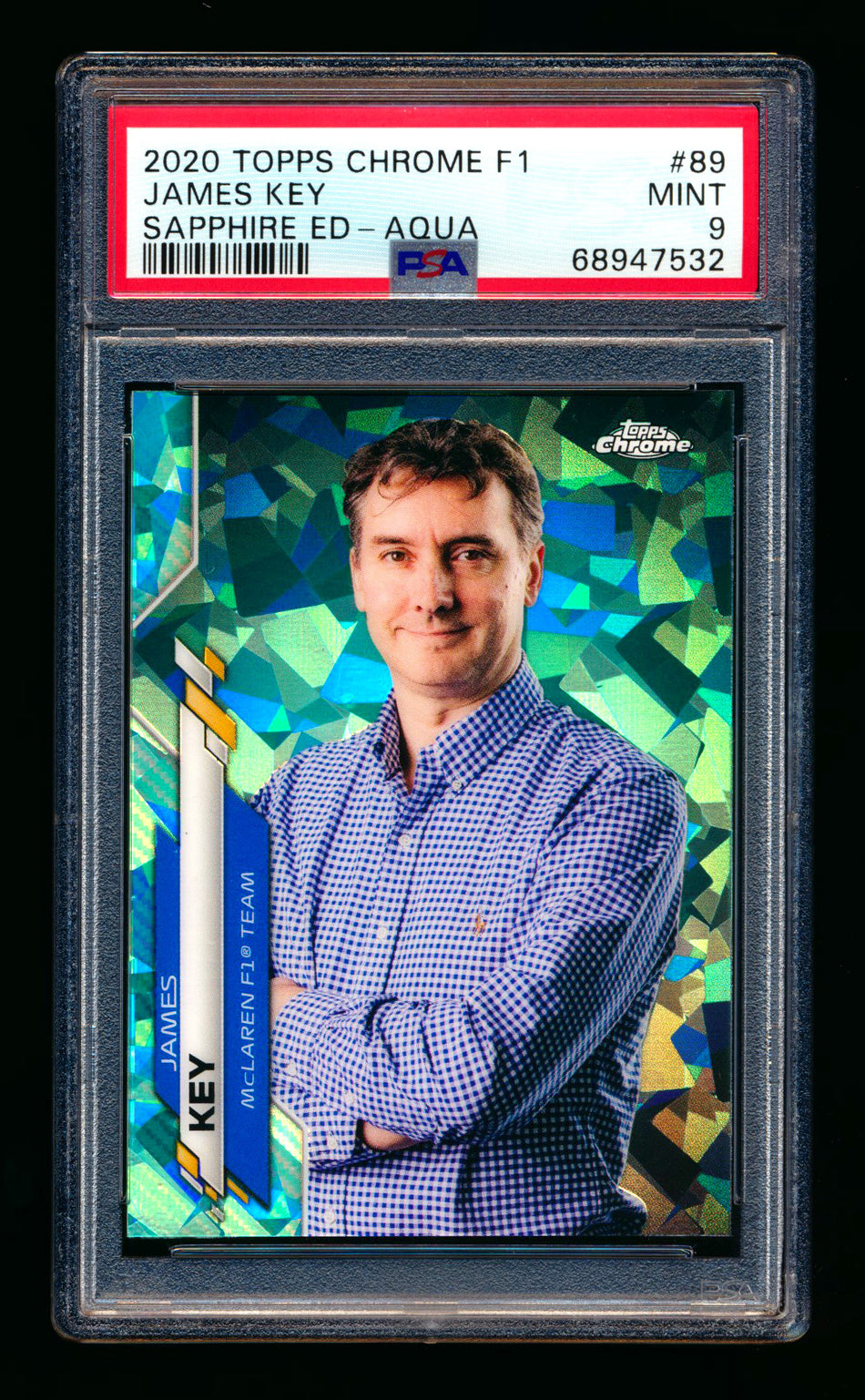 2020 Topps Chrome Sapphire F1 #89 James Key RC Aqua Refractor #01/99 PSA 9 (First #!)