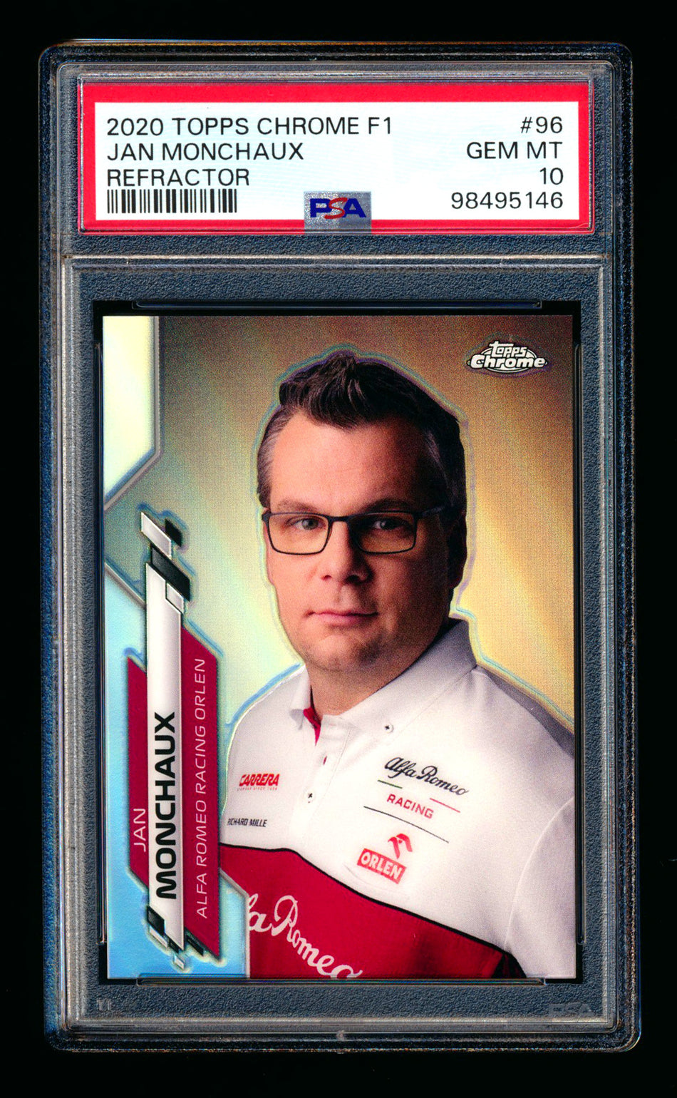 2020 Topps Chrome F1 #96 Jan Monchaux RC Refractor PSA 10 ** (SOLD - $65.00 - 9/19/2025) **