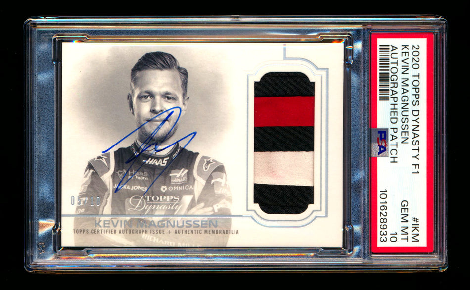 2020 Topps Dynasty F1 #DAP-IKM Kevin Magnussen ROOKIE Patch Autograph #05/10 PSA 10 Gem Mint - POP 1! (Ultimate Wishlist - Wish Granted!) ** (SOLD - $900.00 - 4/18/2025) **