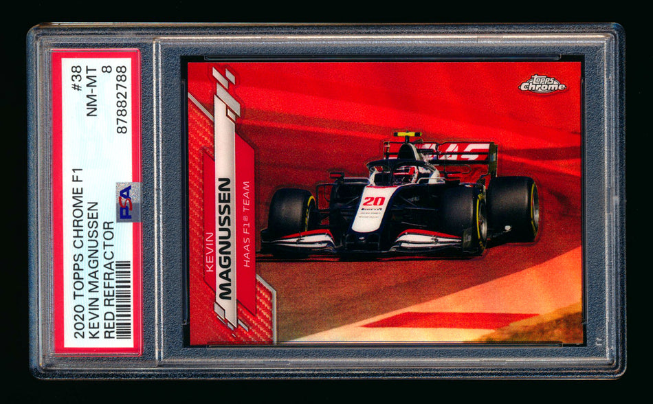2020 Topps Chrome F1 #38 Kevin Magnussen RC Red Refractor #3/5 PSA 8 ** (SOLD - $195.00 - 10/23/2024) **