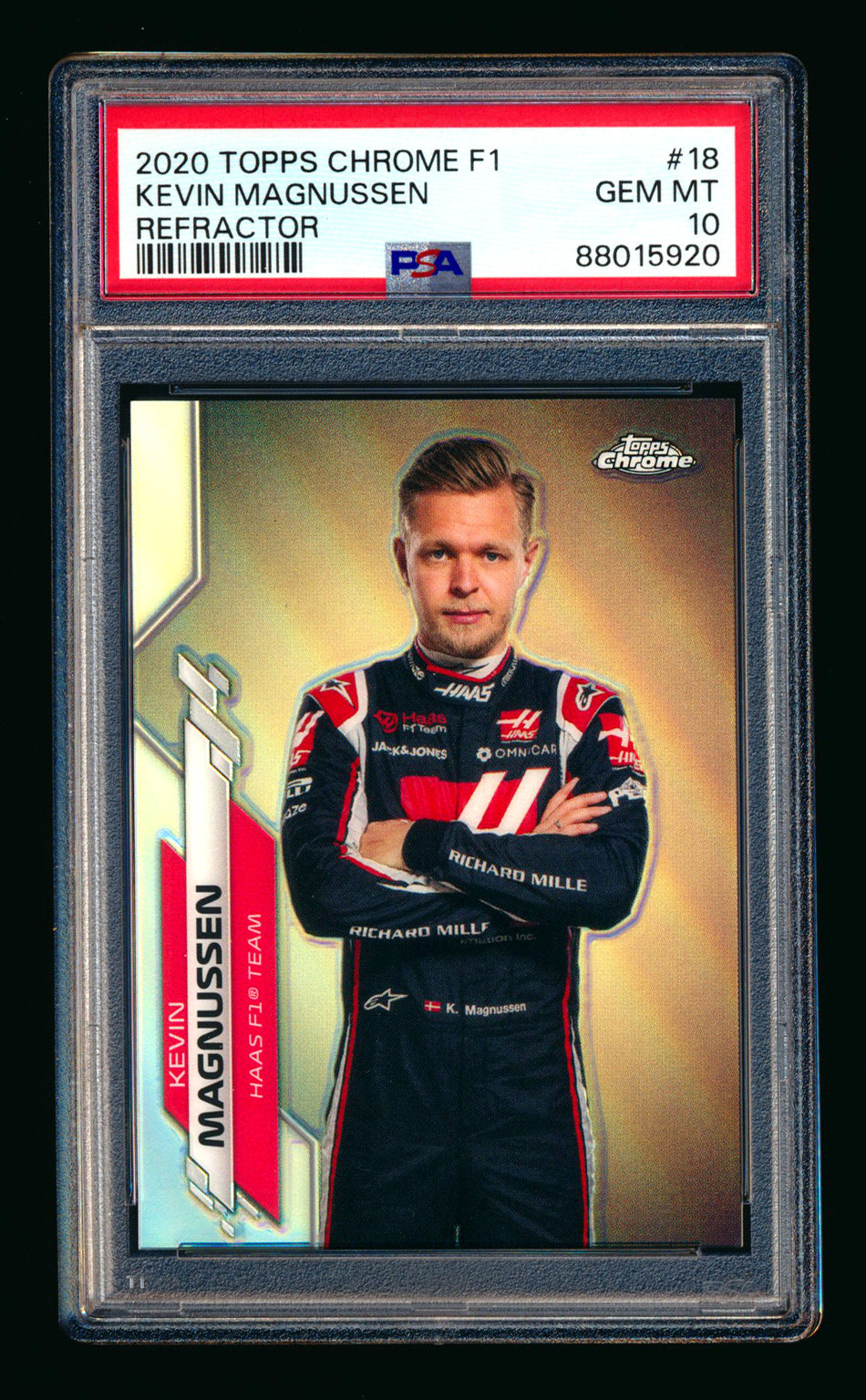2020 Topps Chrome F1 #18 Kevin Magnussen RC Refractor Portrait PSA 10