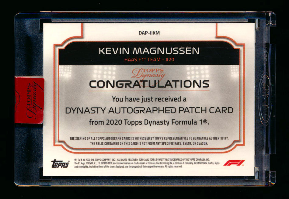 2020 Topps Dynasty F1 #DAP-IIKM Kevin Magnussen ROOKIE Red Patch Autograph #2/5 ** (SOLD - $549.00 - 3/1/2025) **