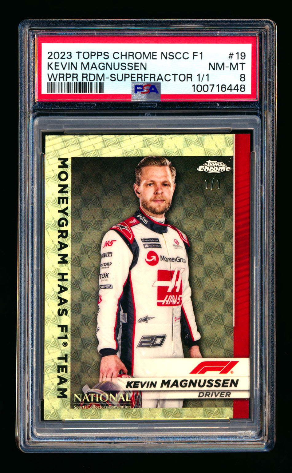 2023 Topps Chrome NSCC F1 #F1-19 Kevin Magnussen Superfractor #1/1 PSA 8 - POP 1!
