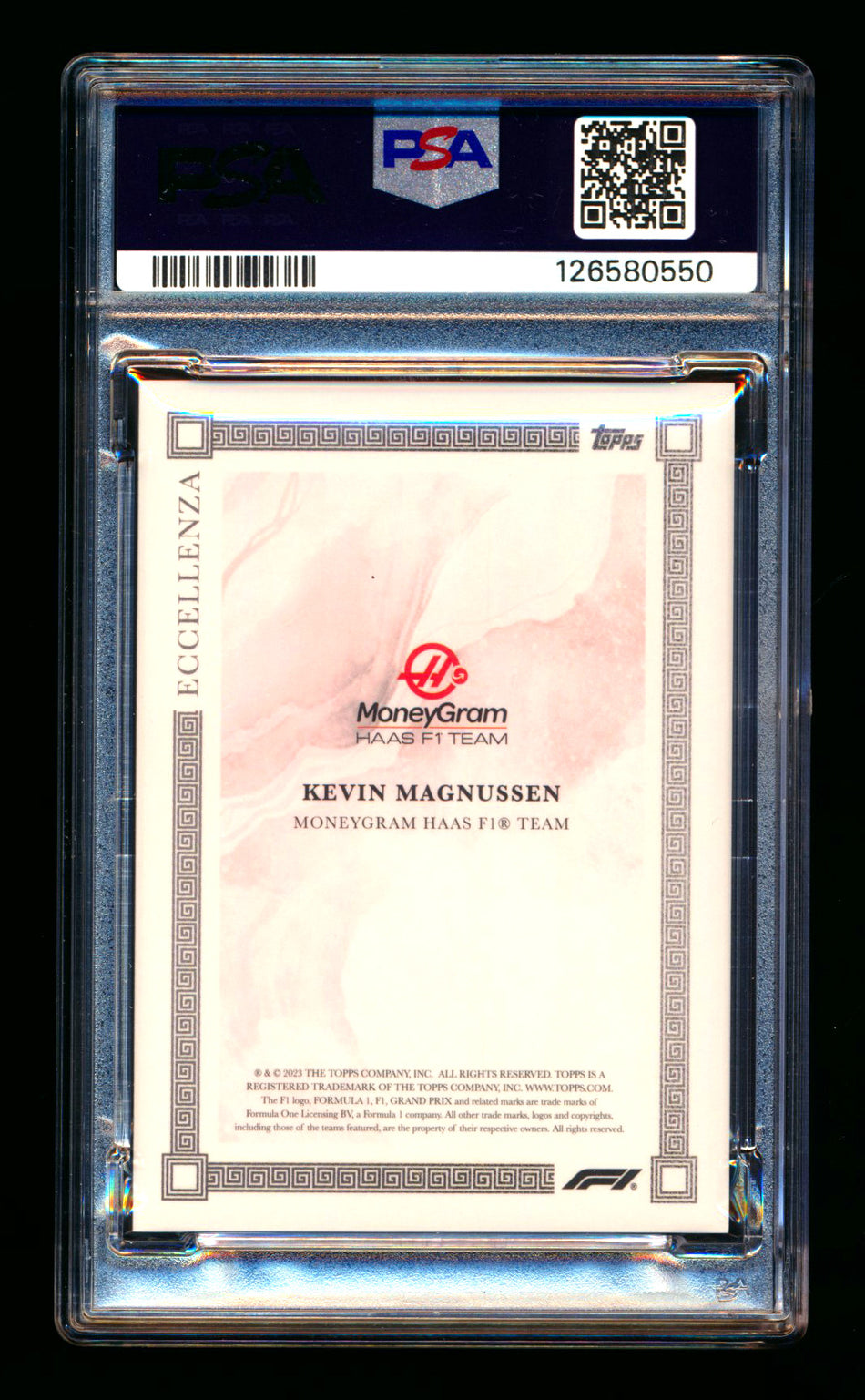 2023 Topps Eccellenza F1 Kevin Magnussen Red Parallel #07/10 PSA 10 ** (SOLD - $175.50 - 5/6/2026) **