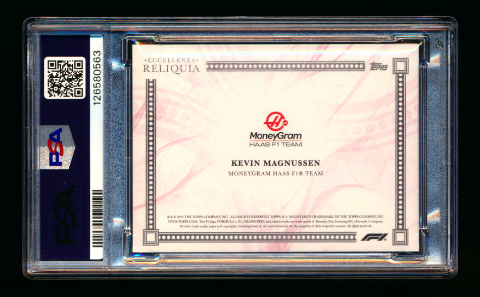 2023 Topps Eccellenza F1 Reliquia Kevin Magnussen Red Parallel Patch #05/10 PSA 10 - POP 1!