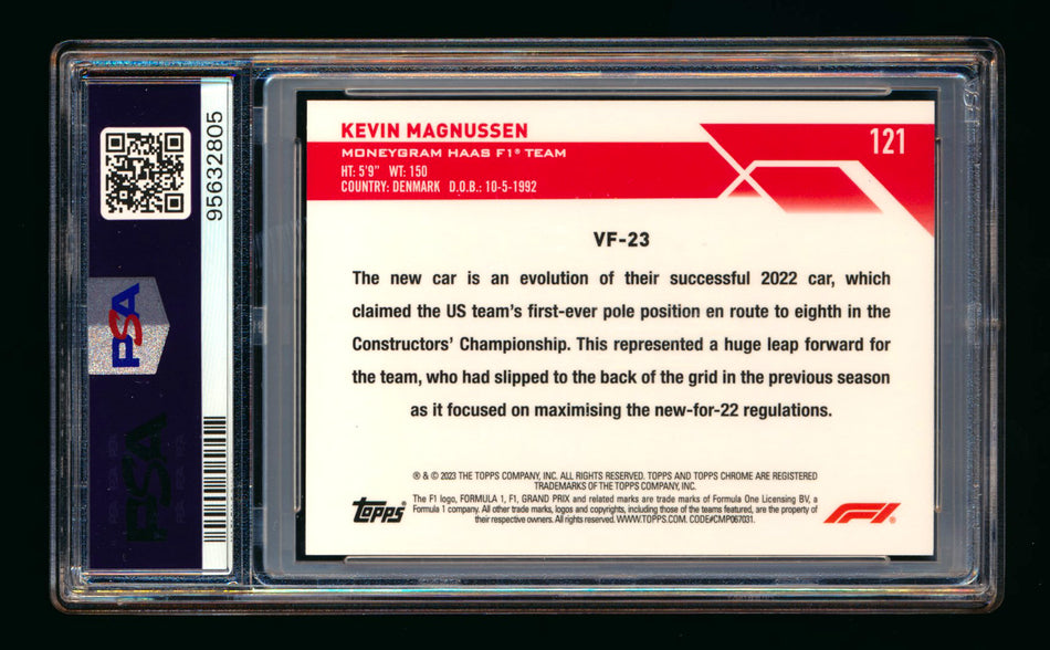 2023 Topps Chrome Sapphire F1 #121 Kevin Magnussen Red Refractor #1/5 PSA 10 (First #!) ** (SOLD - $95.00 - 12/6/2024) **