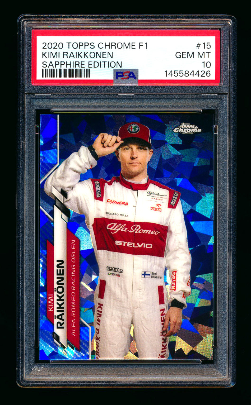 2020 Topps Chrome Sapphire F1 #15 Kimi Raikkonen RC Refractor Portrait PSA 10 ** (SOLD eBay - $70.00 - 5/11/2026) **