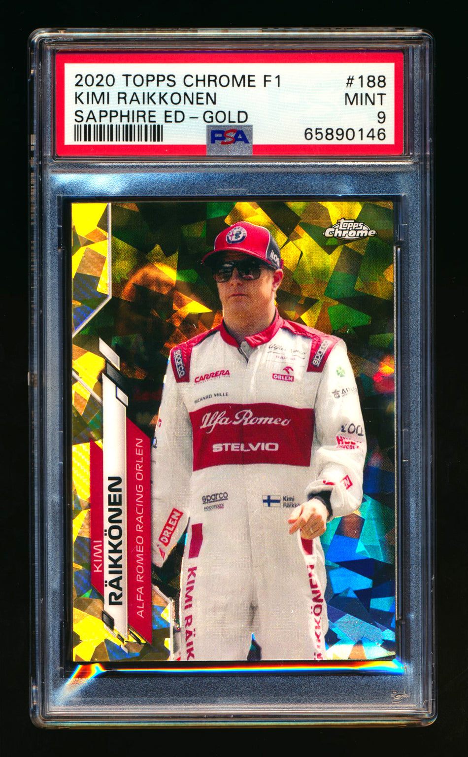 2020 Topps Chrome Sapphire F1 #188 Kimi Raikkonen RC Gold Refractor #38/50 PSA 9 ** (SOLD eBay - $95.00 - 3/11/2025) **