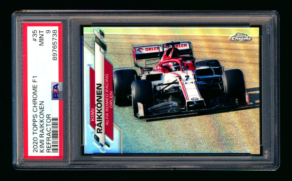 2020 Topps Chrome F1 #35 Kimi Raikkonen RC Refractor PSA 9