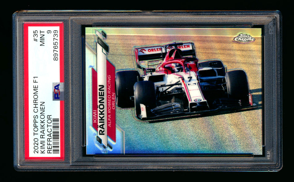 2020 Topps Chrome F1 #35 Kimi Raikkonen RC Refractor PSA 9