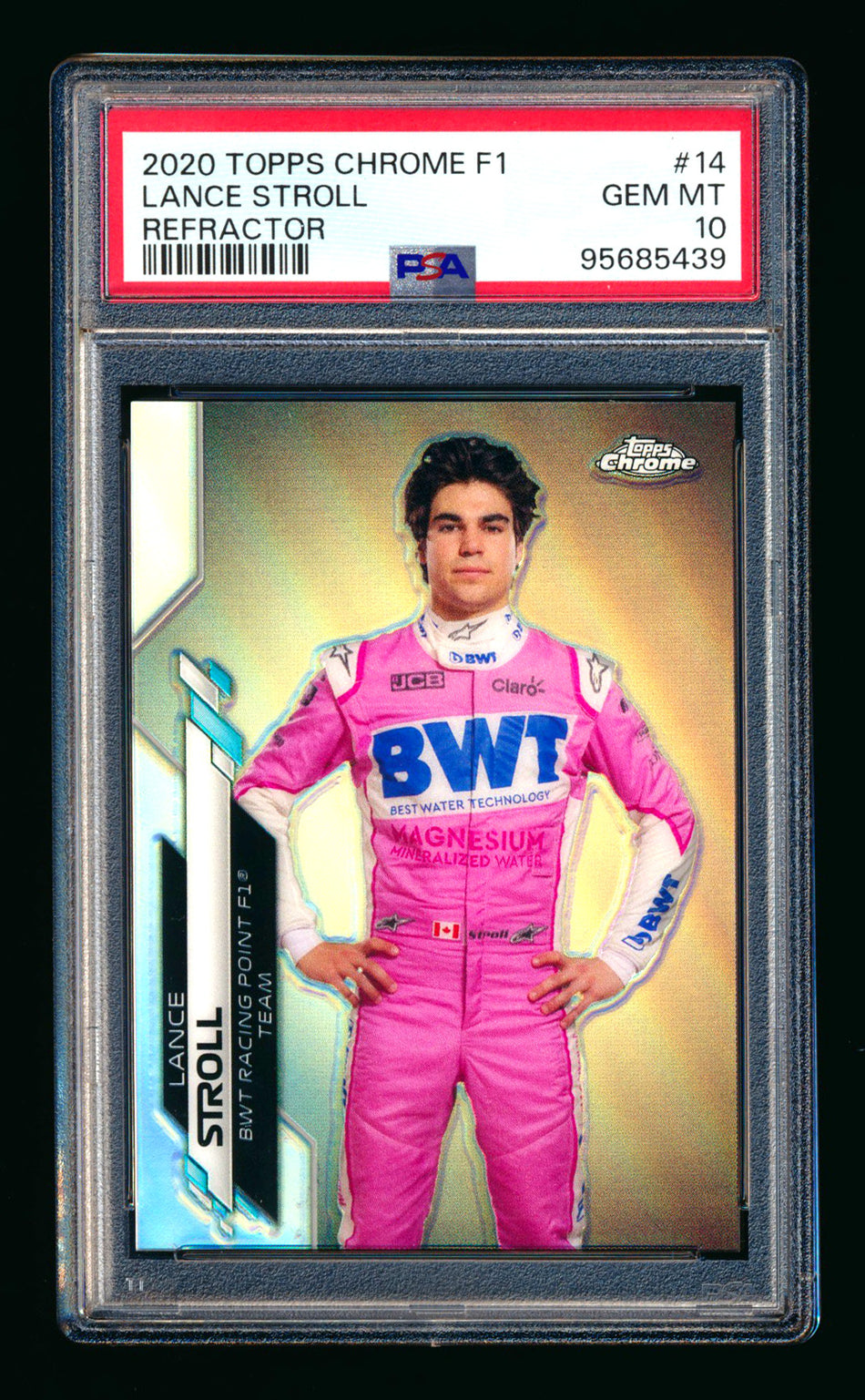 2020 Topps Chrome F1 #14 Lance Stroll RC Refractor Portrait PSA 10
