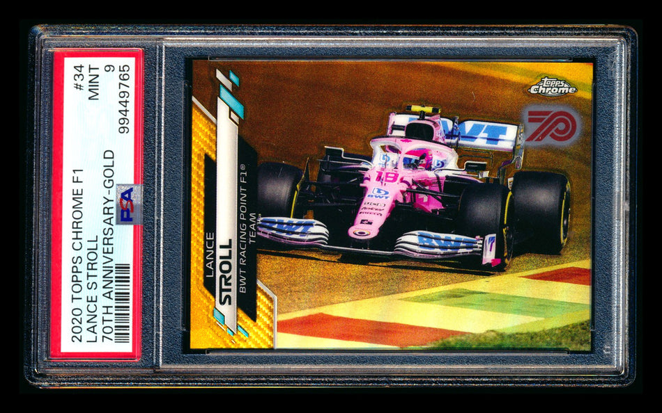 2020 Topps Chrome F1 #34 Lance Stroll RC 70th Anniversary Gold Refractor PSA 9 ** (SOLD eBay - $45.00 - 7/5/2026) **