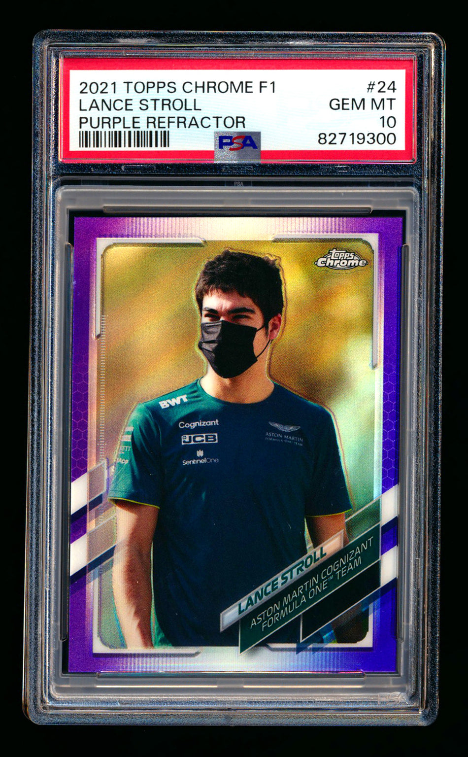 2021 Topps Chrome F1 #24 Lance Stroll Purple Refractor #100/399 PSA 10 ** (SOLD - $15.00 - 11/18/2024) **