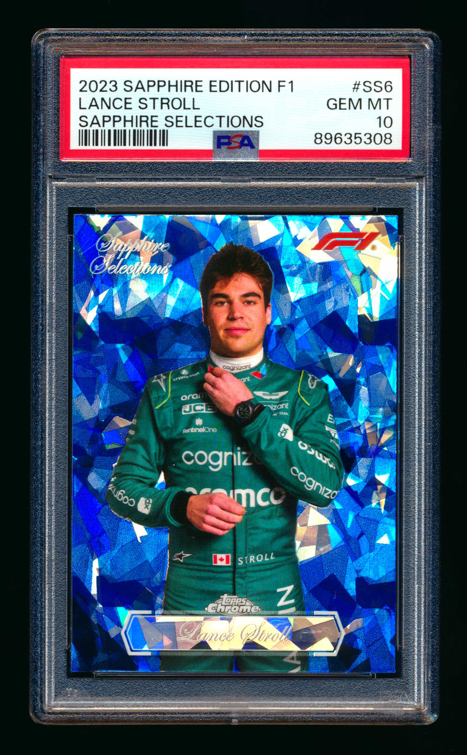 2023 Topps Chrome F1 Sapphire Selections #SS-6 Lance Stroll Refractor PSA 10 ** (SOLD - $59.00 - 1/19/2025) **