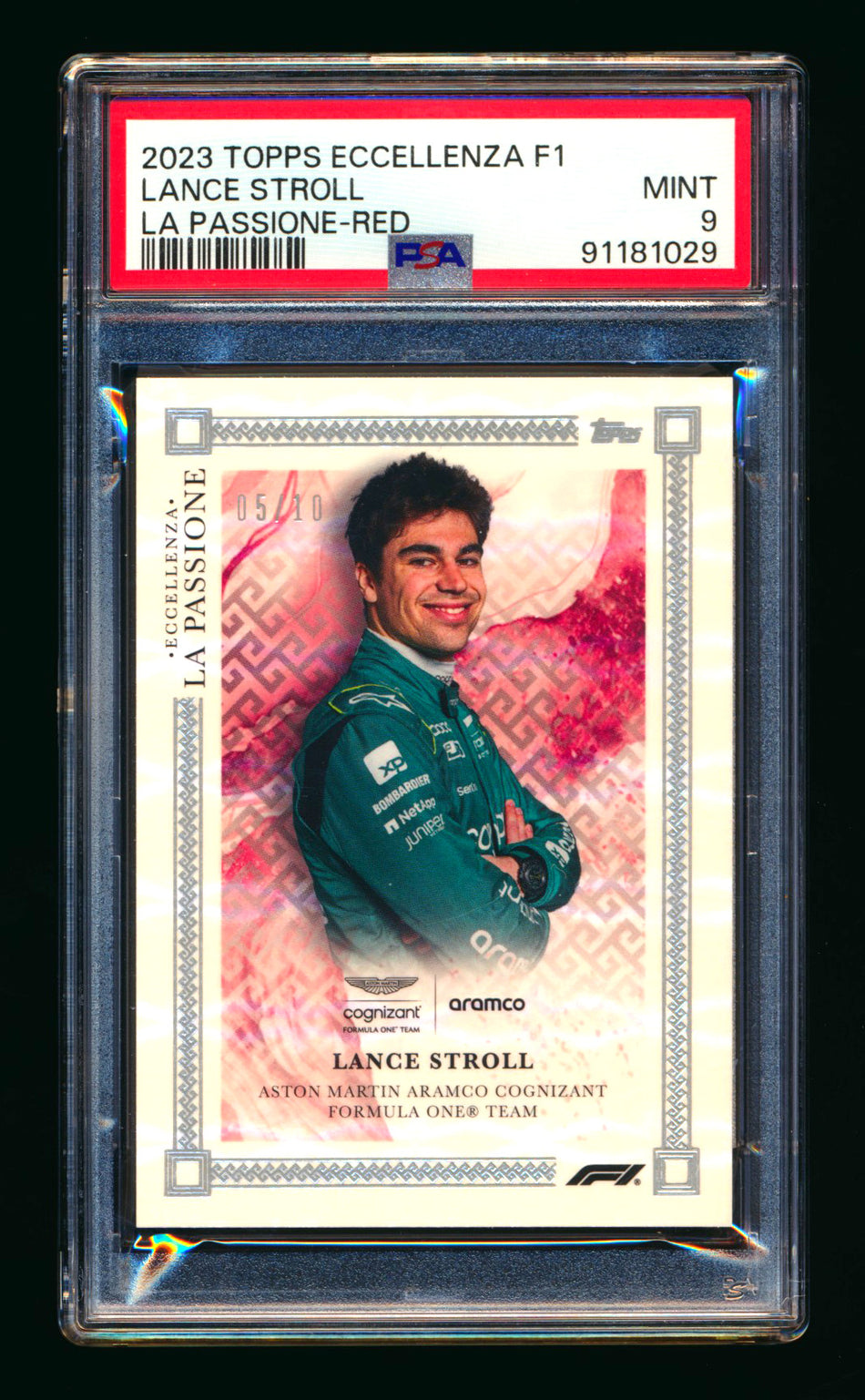 2023 Topps Eccellenza F1 La Passione Lance Stroll Red Parallel #05/10 PSA 9