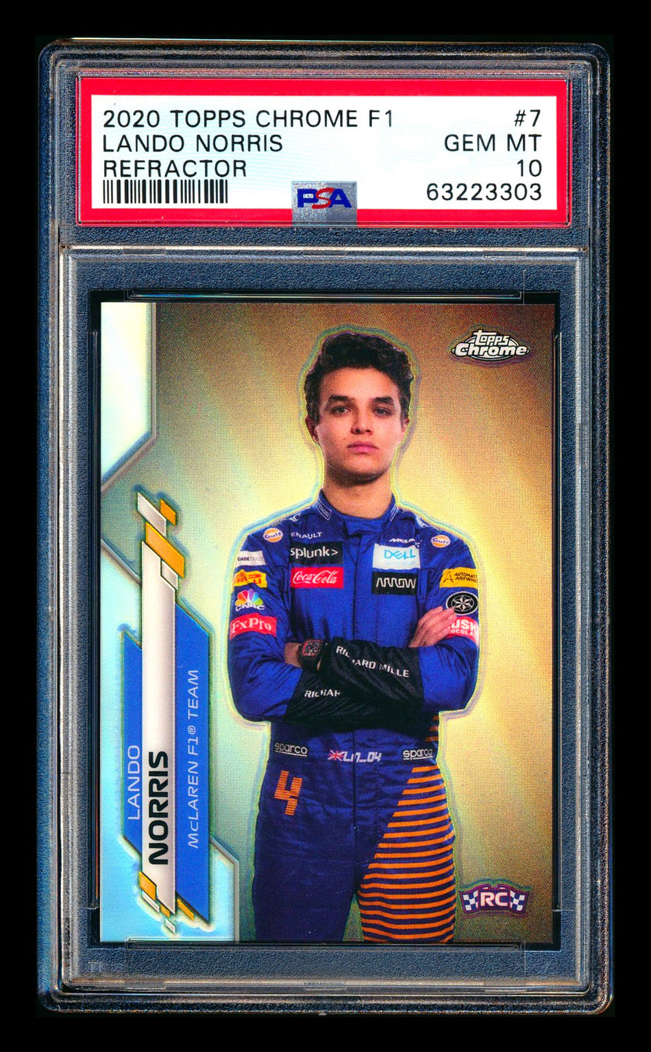 2020 Topps Chrome F1 #7 Lando Norris RC Refractor Portrait PSA 10 ** (SOLD - $320.00 - 10/2/2026) **