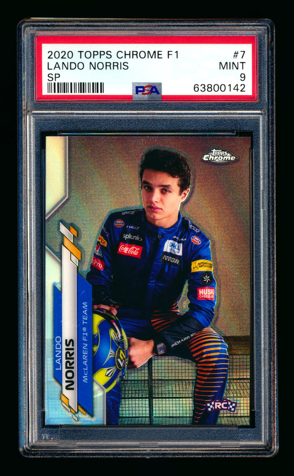 2020 Topps Chrome F1 #7 Lando Norris RC Refractor Image Variation SP PSA 9