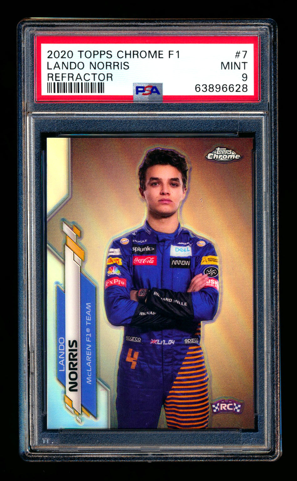 2020 Topps Chrome F1 #7 Lando Norris RC Refractor Portrait PSA 9 ** (SOLD eBay - $89.00 - 1/1/2025) **