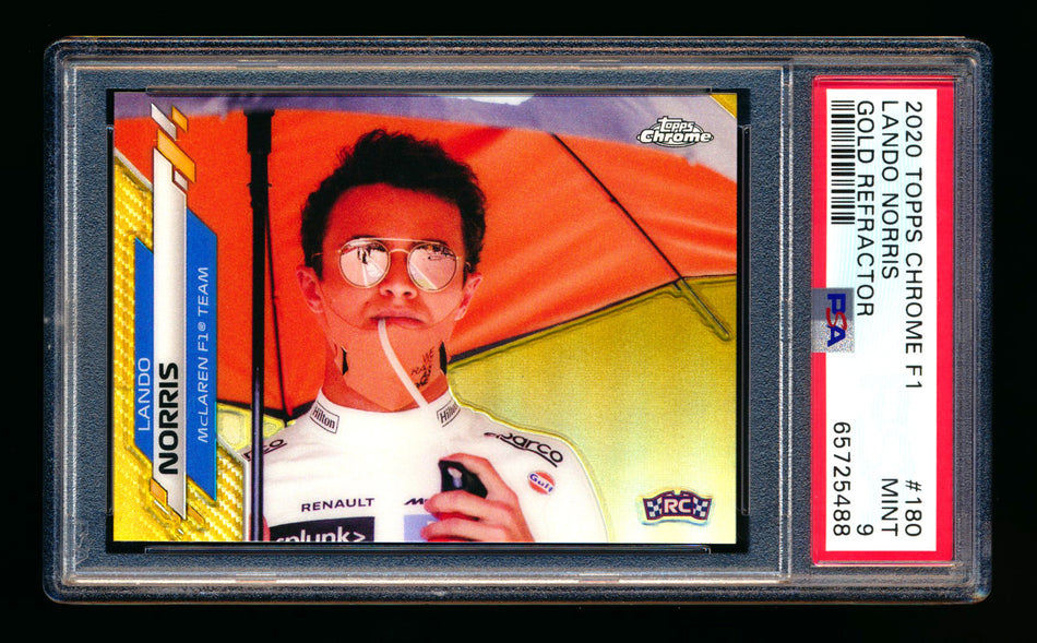 2020 Topps Chrome F1 #180 Lando Norris RC Gold Refractor #35/50 PSA 9 ** (SOLD - $650.00 - 11/22/2025) **