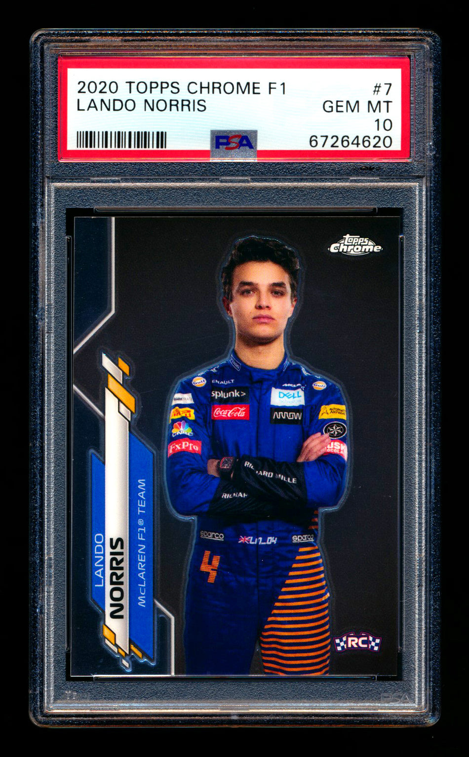 2020 Topps Chrome F1 #7 Lando Norris RC Portrait PSA 10