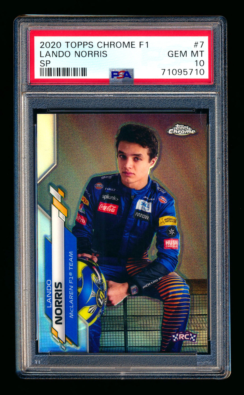 2020 Topps Chrome F1 #7 Lando Norris RC Refractor Image Variation SP PSA 10