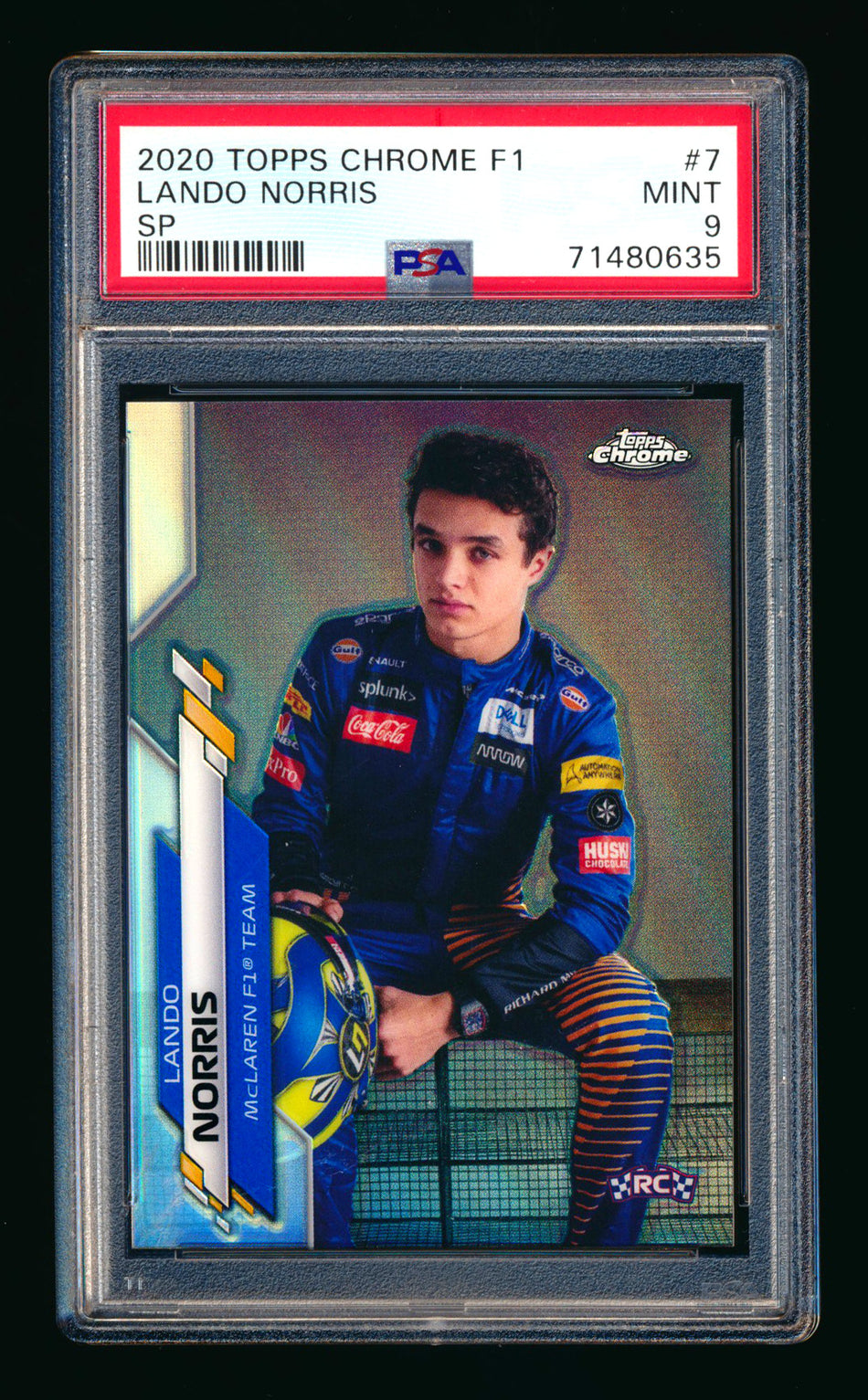 2020 Topps Chrome F1 #7 Lando Norris RC Refractor Image Variation SP PSA 9