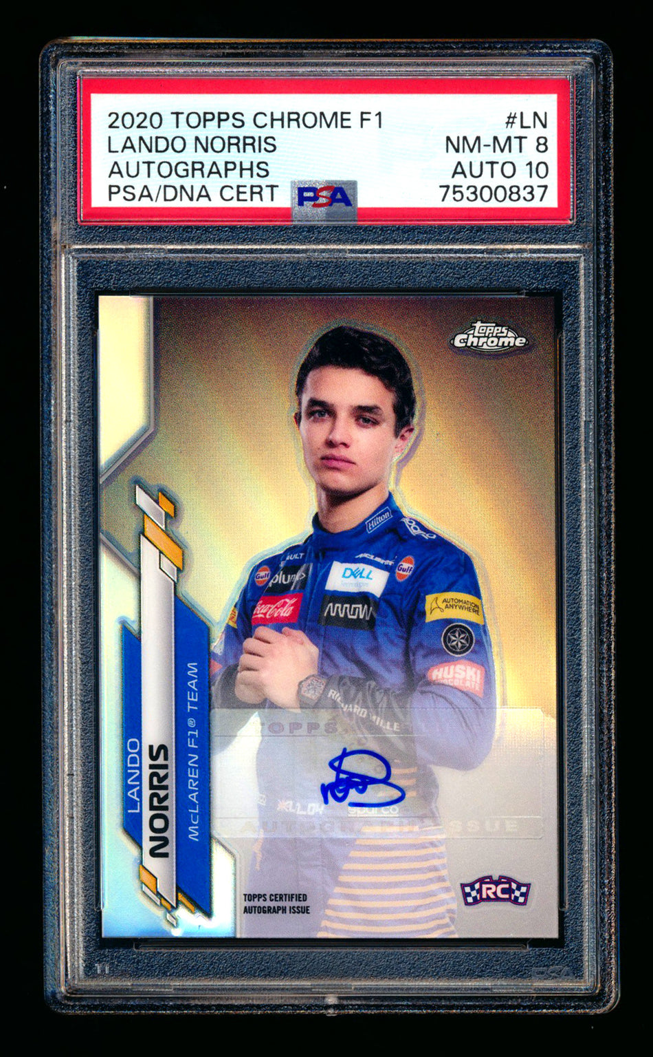 2020 Topps Chrome F1 #F1A-LN Lando Norris RC Refractor Autograph #26/74 PSA 8 DNA 10 ** (SOLD - $3000.00 - 3/16/2025) **