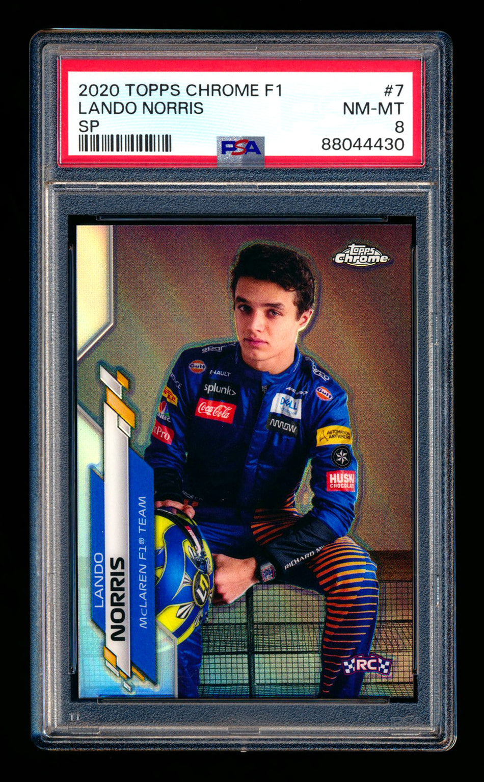 2020 Topps Chrome F1 #7 Lando Norris RC Refractor Image Variation SP PSA 8