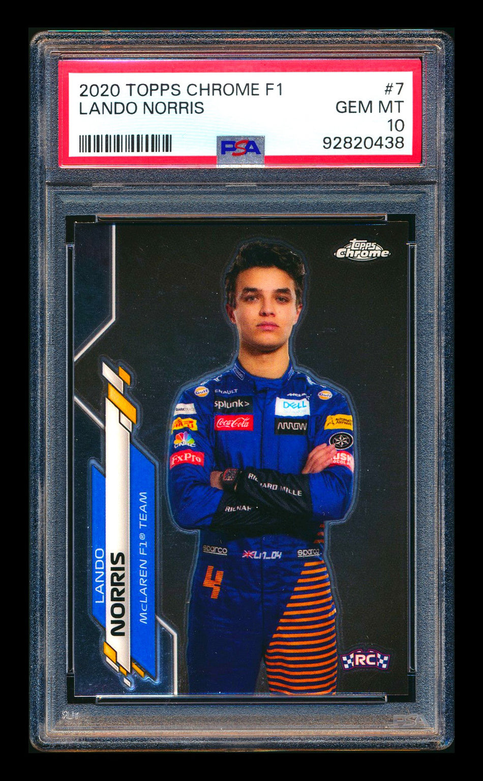 2020 Topps Chrome F1 #7 Lando Norris RC Portrait PSA 10