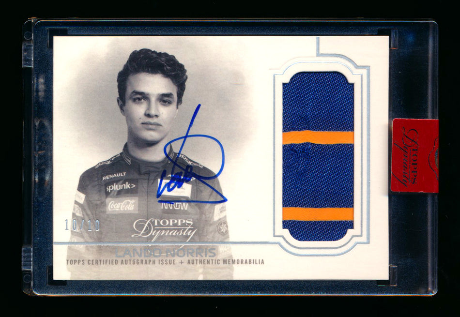 2020 Topps Dynasty F1 #DAP-ILN Lando Norris ROOKIE Patch Autograph #10/10 (Last Number!) ** (SOLD - $3200.00 - 3/1/2025) **