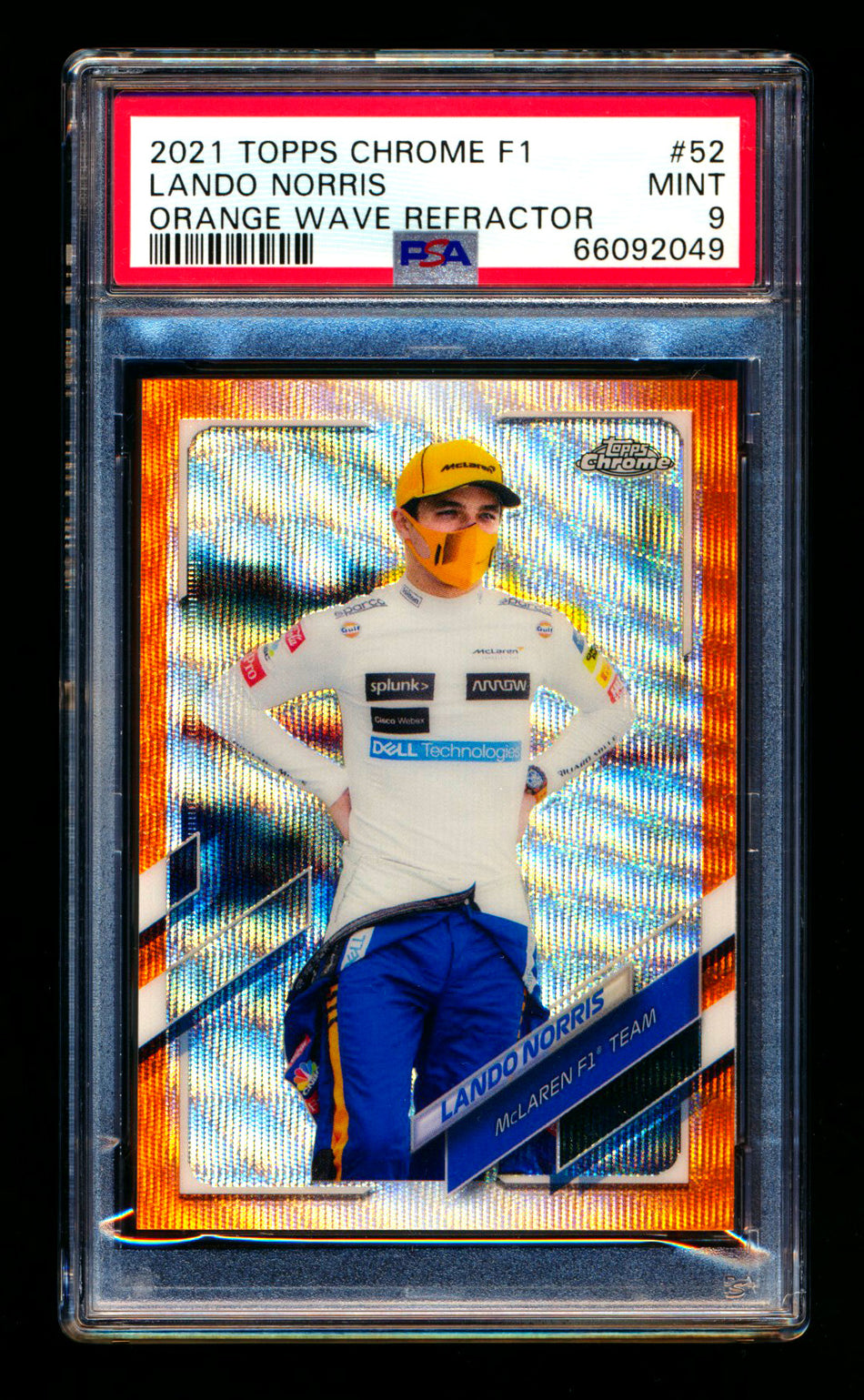 2021 Topps Chrome F1 #52 Lando Norris Orange Wave Refractor #04/25 PSA 9 (Car Number #4!) ** (SOLD eBay - $95.00 - 3/21/2025) **