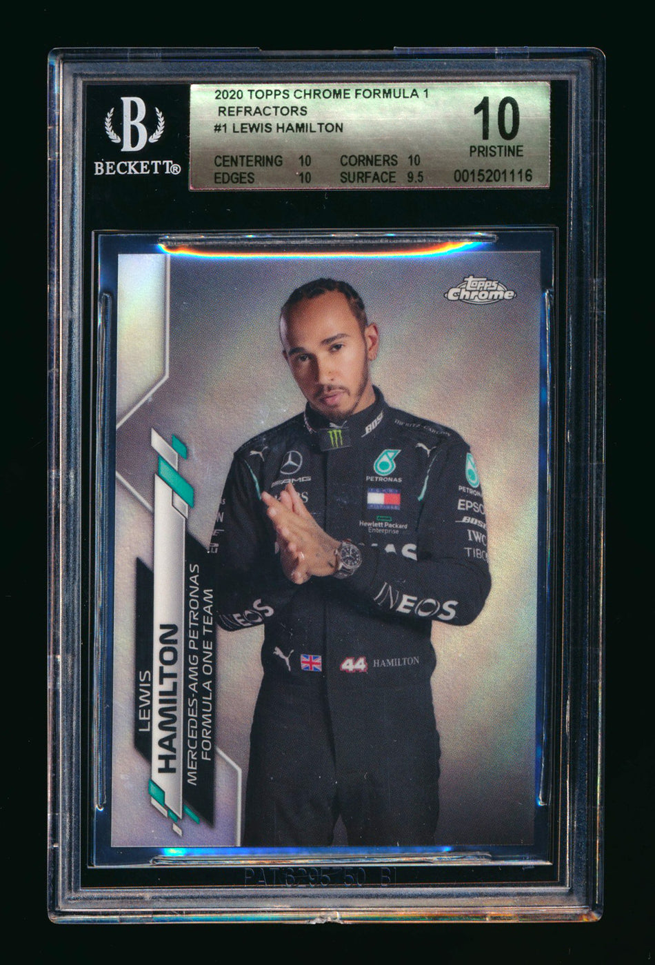 2020 Topps Chrome F1 #1 Lewis Hamilton RC Refractor Portrait BGS 10 - POP 1! ** (SOLD Modern Marvels LIVE - $2000.00 - 6/29/2025) **